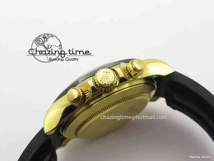 0301 Daytona YG 116518LN JH Best Edition Black Dial On Rubber Strap A4130 (Free XS rubber strap) WeatherProof 3645